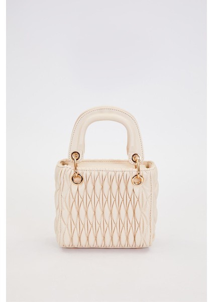 Krem Kabartma Desenli El Çantası fırsatları