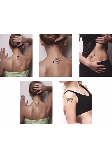 Melek Mi Şeytan Mı 5'li Set Geçici Dövme Kına Şablonu fiyatları