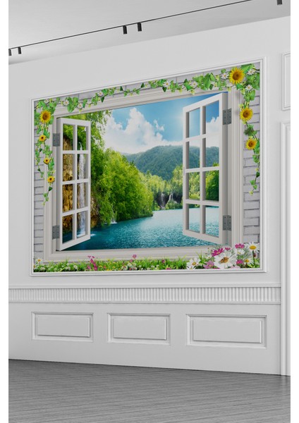 Doğanın Penceresi – Şelale ve Göl Manzaralı Duvar Kağıdı