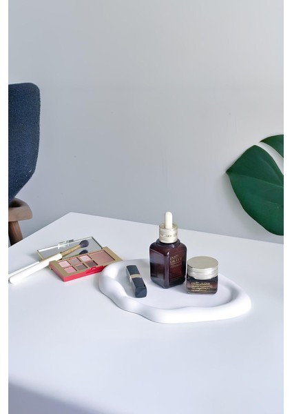 Bulut Desenli Beton Tabak | Minimal Takı ve Anahtar Tabağı | Dekoratif Sunum Tepsisi 24 cm indirimleri