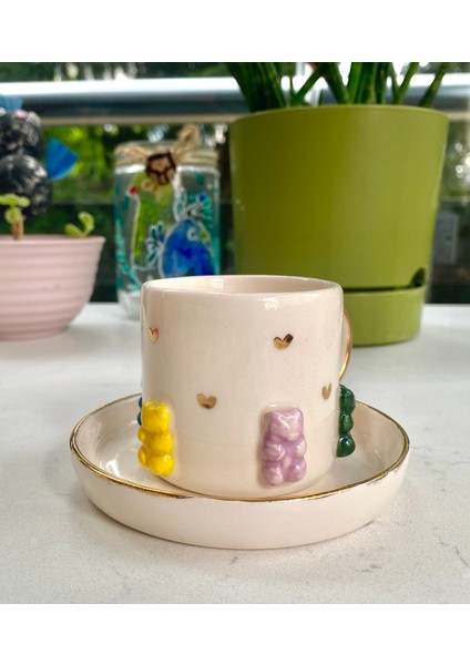 El Yapımı Seramik Gerçek 24K Altın Dekorlu Jelibon Türk Kahvesi Fincanı fiyatları