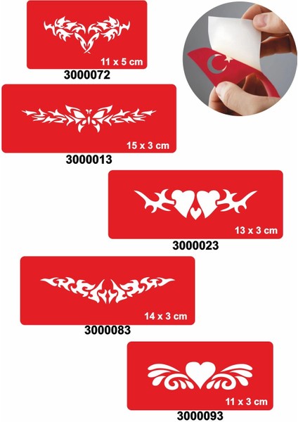 Bel Modelleri 5'li Set Geçici Dövme Kına Şablonu