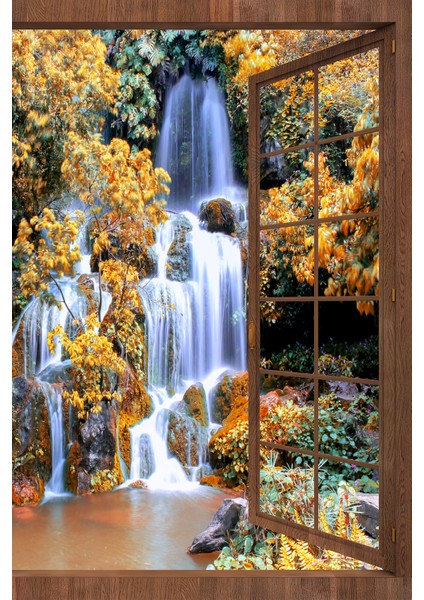 Kız Kulesi Manzaralı Pencere Desenli Tek Parça Duvar Kağıdı modelleri