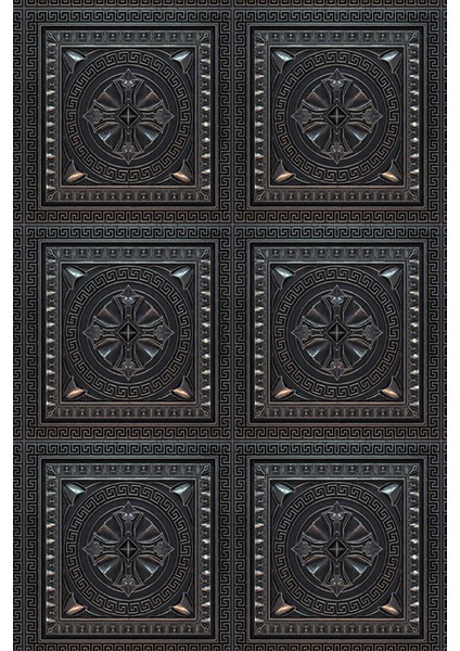 Antik Siyah Kare Motifli Tekstil Duvar Kağıdı modelleri