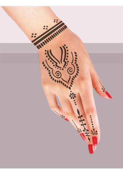 Çiçekli Kubbe 5'li Set Geçici Dövme Kına Şablonu fiyatları