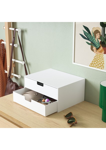 Çekmeceli Kutu, Beyaz, 32X25 Cm, 2 Çekmeceli fiyatları