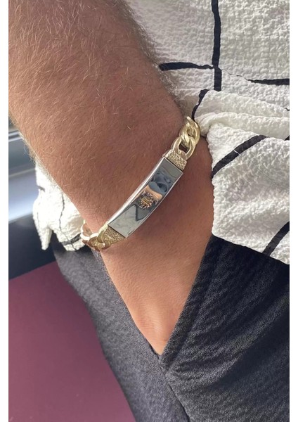 Figürlü Çelik Erkek Bileklik