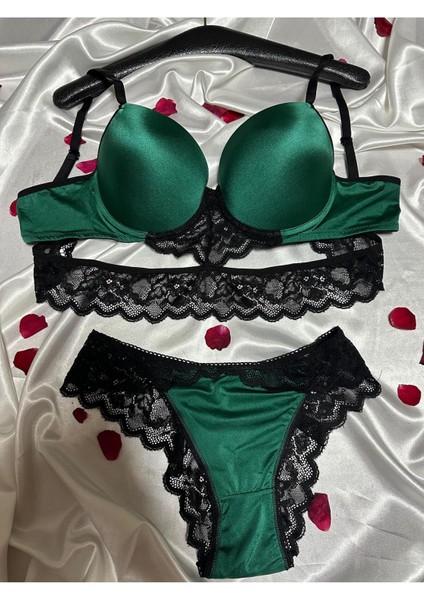 Kadın Şık Dantel Saten Detaylı Iç Giyim Takımı – 2 Parça modelleri