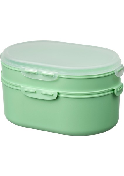Kapaklı Plastik Saklama Kabı, Açık Yeşil, 0,2 Lt x 0,6 Lt, 2 Parça, Kuru Gıdalar Içindir,