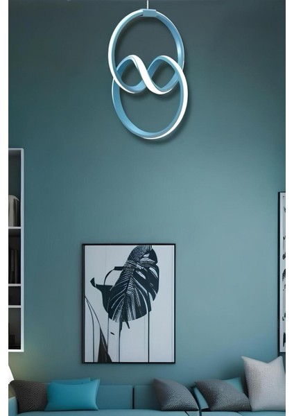 Evia Mavi Tek Renk Modern Sarkıt LED Avize