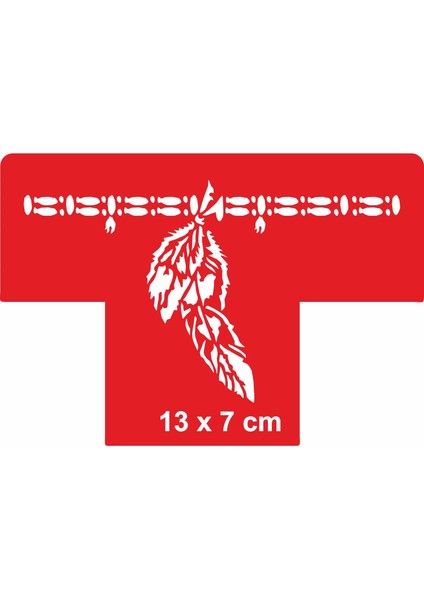 Kızılderili Tüyleri Tattoo Geçici Dövme Şablonları Kına Kalıpları