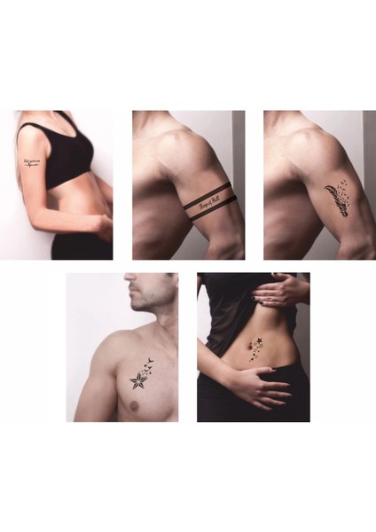 Kuşlar ve Yıldızlar 5'li Set Geçici Dövme Kına Şablonu fiyatları