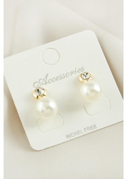 Zengezur Yuvarlak Inci Taşlı Küpe-Sarı fiyatları