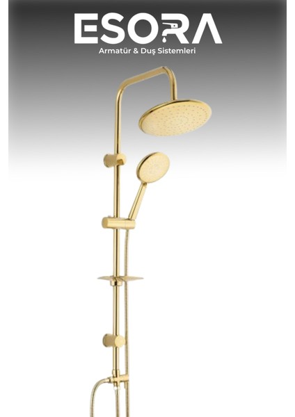 Gold Yuvarlak Çok Fonksiyonlu Robot Yağmurlama Tepe Duş Seti