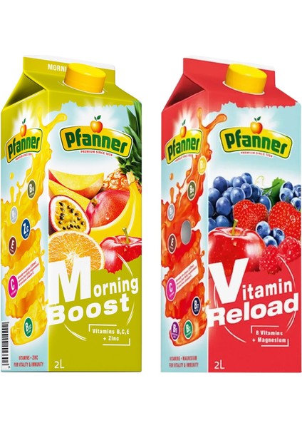 2 Lt Morning Boost ve Vitamin Reload Meyve Suyu 2 Li Paket