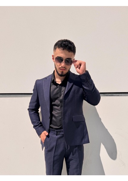 Slim Fit Yarım Astarlı Takım Elbise