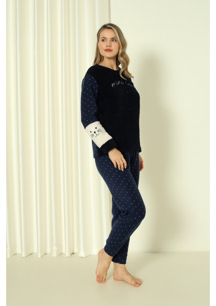 Fwn 3012 Peluş Welsoft Polar Kışlık Yumoş Kadın Pijama Takımı modelleri