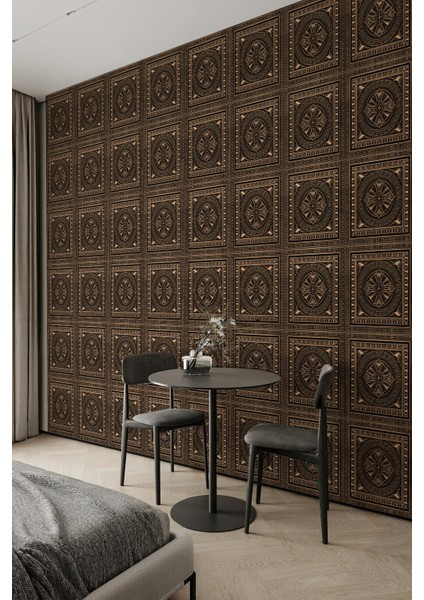 Antik Bronz Kare Motifli Tekstil Duvar Kağıdı fiyatları
