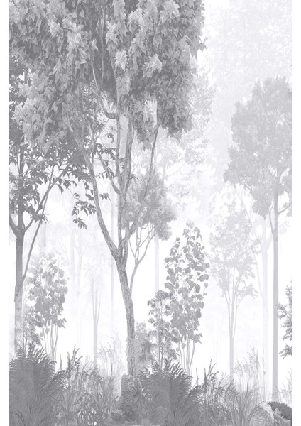 Sisli Orman Manzaralı Tek Parça Tekstil Duvar Kağıdı modelleri