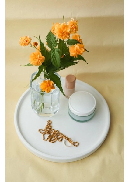 Dekoratif 24 cm Yuvarlak Mum, Saksı ve Takı Tabağı, Mumluk, Organizer Tabak, Kase, Tepsi