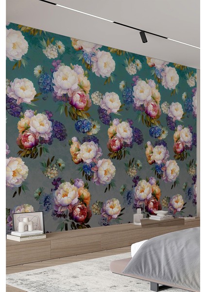 Klasik Yoğun Çiçek Desenli Tekstil Duvar Kağıdı fiyatları