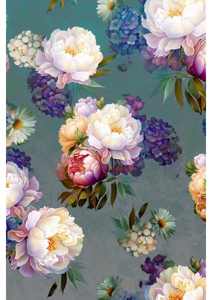 Klasik Yoğun Çiçek Desenli Tekstil Duvar Kağıdı modelleri
