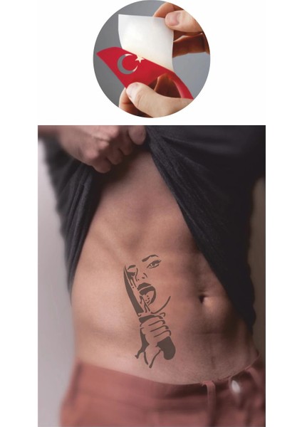Bıçak Yalayan Kadın Tattoo Geçici Dövme Şablonları Kına Kalıpları fiyatları