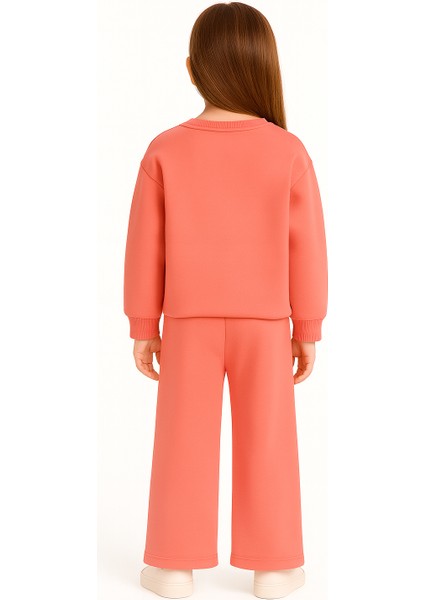 Kız Çocuk Sweatshirt ve Eşofman Altı Takım – Pembe Renk – Rahat Kesim – 100% Pamuk – Günlük Kullanım Için modelleri