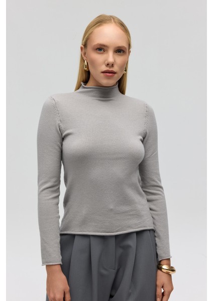 Serina Balıkçı Yaka Gri Ince Triko fırsatları