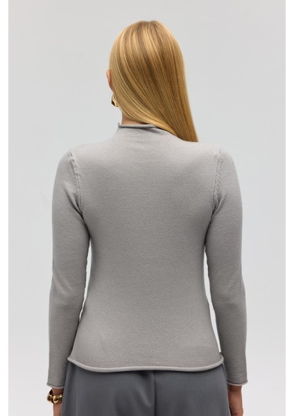 Serina Balıkçı Yaka Gri Ince Triko indirimleri