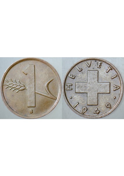 İSVİÇRE 1 RAPPEN 1949 BBRONZ 16 mm. fırsatları