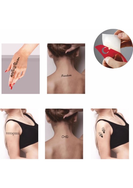 Aşk Özgürlüktür 5'li Set Geçici Dövme Kına Şablonu fiyatları