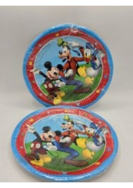 Mickey Mouse Temalı Çocuk Tabak - 8’li Plastik Doğum Günü Parti Tabak Seti fiyatları