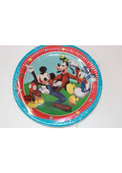 Mickey Mouse Temalı Çocuk Tabak - 8’li Plastik Doğum Günü Parti Tabak Seti modelleri