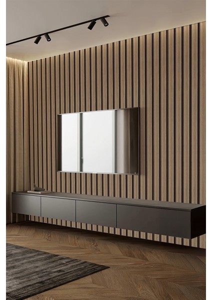 Ahşap Çizgili Modern Panel Duvar Kağıdı – Tek Parça, Kolay Uygulama