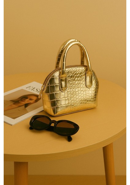 Mini El ve Omuz Çantası Timsah Deri Baskılı Berrak Çanta fiyatları