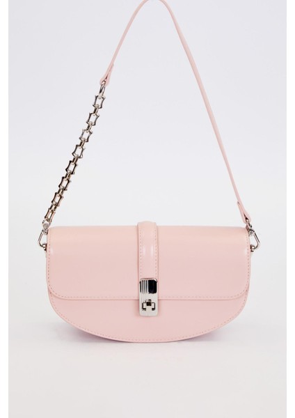 Pembe Metal Detaylı Omuz Çantası
