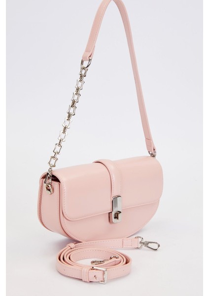 Pembe Metal Detaylı Omuz Çantası fiyatları