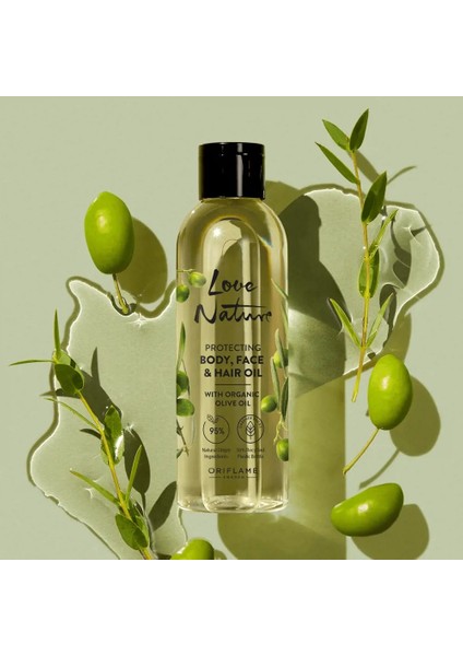 Love Nature Organik Zeytinyağı Içeren Koruyucu Vücut, Yüz ve Saç Yağı - 100 ml - 41334 fırsatları