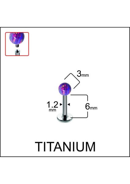 Yüksek Kalite G23 Titanium Opal Taşlı Titanyum Kıkırdak Helix Tragus Piercingi