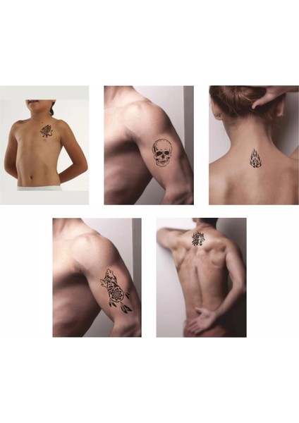 Ateş Saçan Modeller 5'li Set Geçici Dövme Kına Şablonu fiyatları