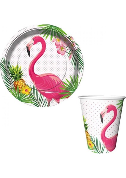 Flamingo Temalı Doğum Günü Tabak - 8’li Plastik Parti Tabak Seti fırsatları