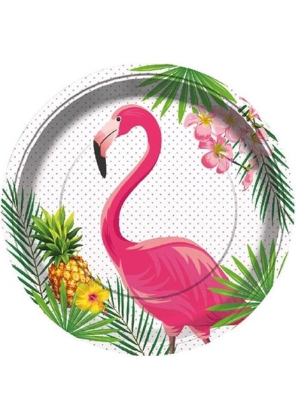 Flamingo Temalı Doğum Günü Tabak - 8’li Plastik Parti Tabak Seti indirimleri