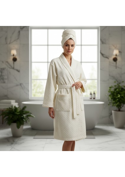 Şalyaka Kadin / erkek Unisex Bornozve Baş Havlusu indirimleri