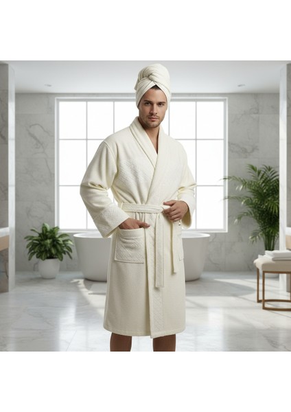 Şalyaka Kadin / erkek Unisex Bornozve Baş Havlusu