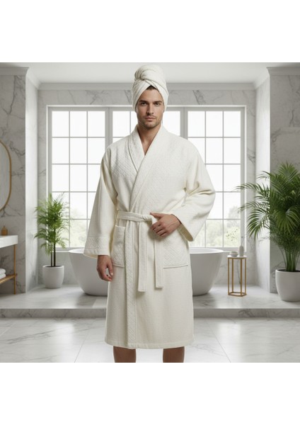 Şalyaka Kadin / erkek Unisex Bornozve Baş Havlusu