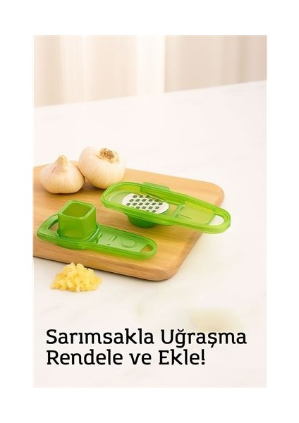 Hazneli Sarımsak Rendeleyici – 14 x 4,5 cm | Pratik ve Hijyenik Mutfak Yardımcısı