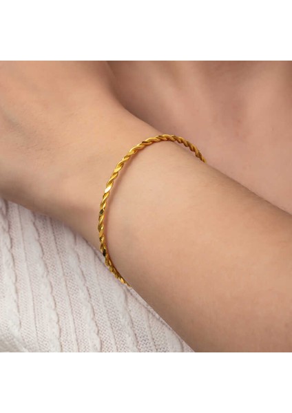 Gümüş Gold Ikili Burgu Kadın Bilezik fiyatları