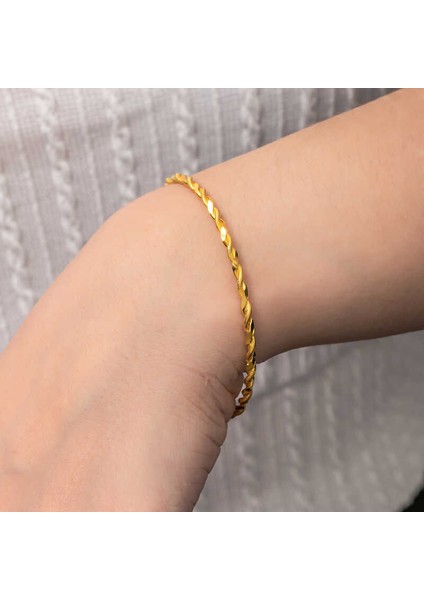 Gümüş Gold Ikili Burgu Kadın Bilezik indirimleri