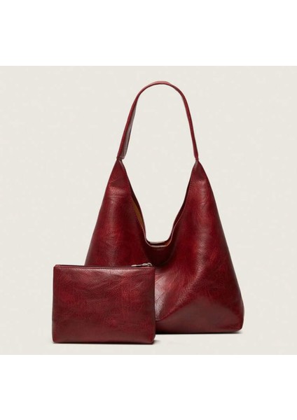 Kadın Omuz Çantası Büyük Kapasiteli Çok Yönlü Yumuşak Deri Yavrulu Cüzdanlı Salaş Çanta fiyatları